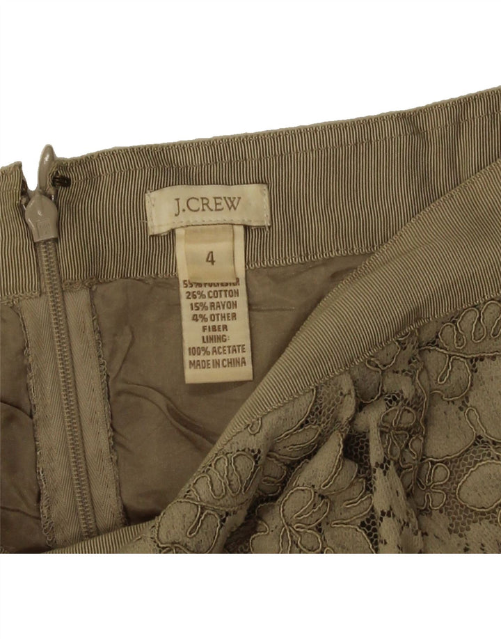 J. CREW Womens Lace Mini Skirt US 4 Small W30 Green Floral Polyester Vintage J. Crew and Second-Hand J. Crew from Messina Hembry 