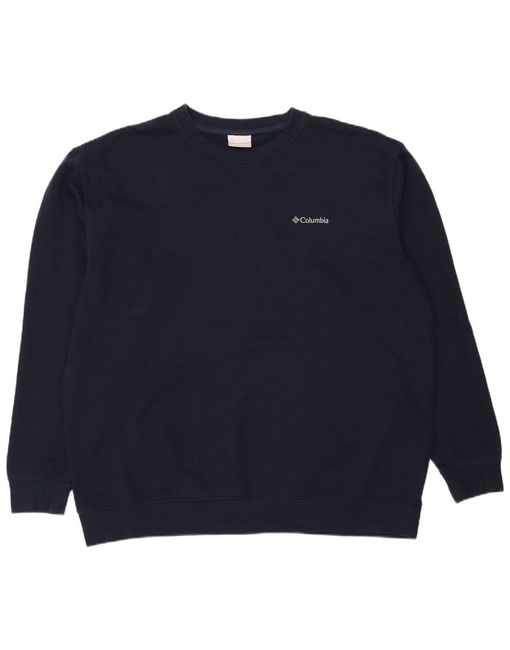 COLUMBIA Mens Sweatshirt Jumper 2XL Navy Blue Cotton