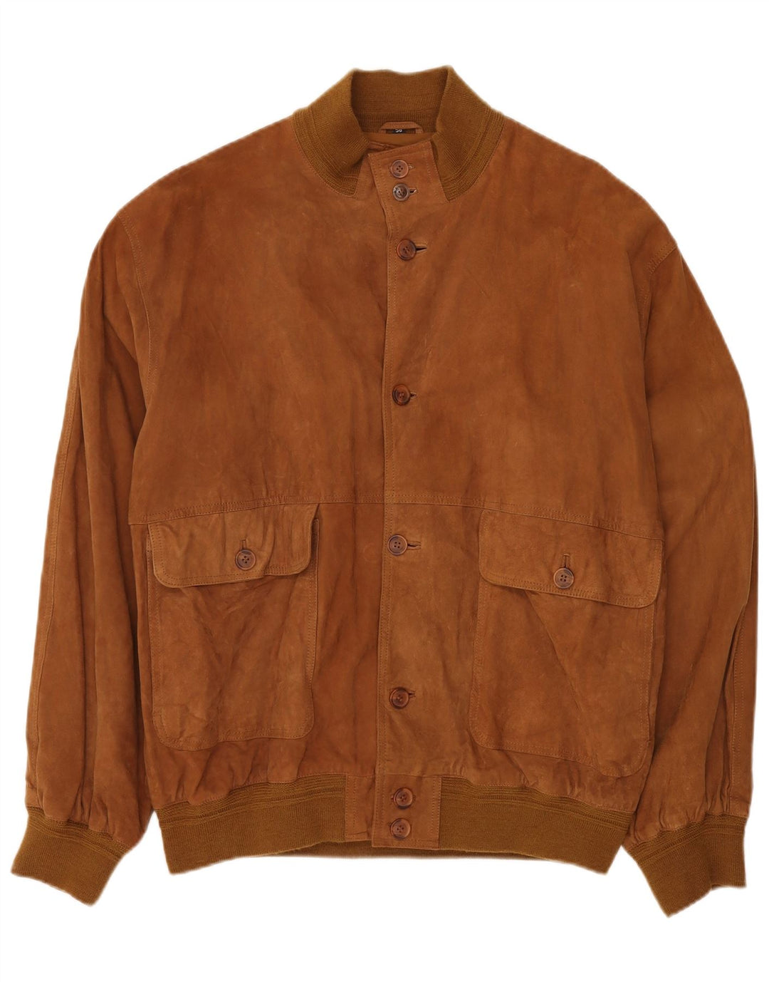 VINTAGE Ανδρικό Suede Bomber Jacket IT 58 4XL Καφέ Δερμάτινο