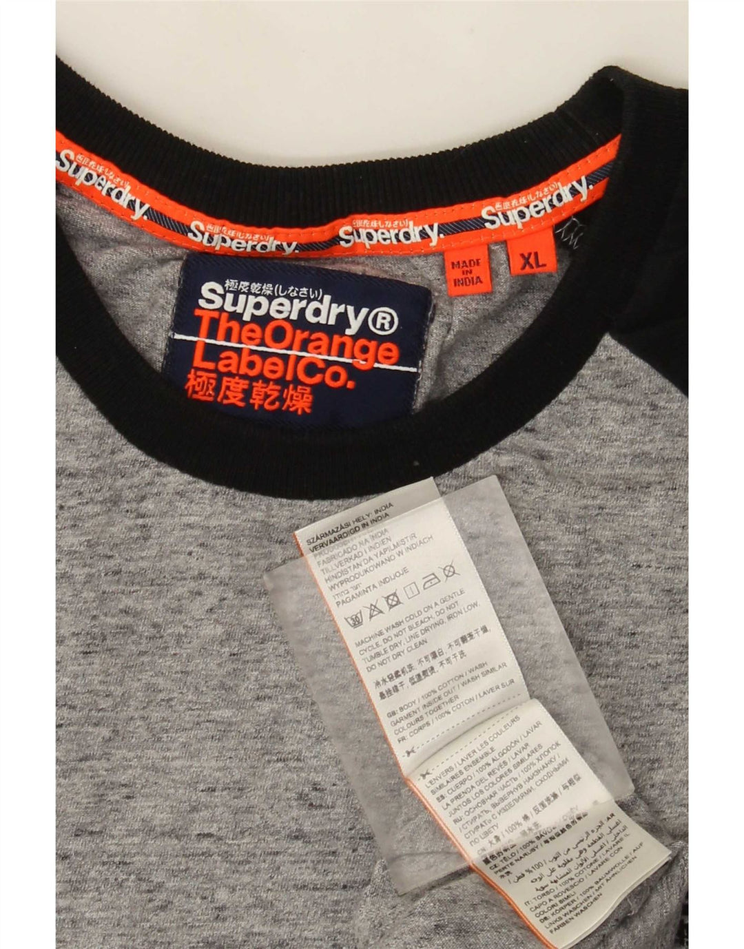 Ανδρικό μπλουζάκι Superdry μακρυμάνικο XL γκρι βαμβακερό χρώμα