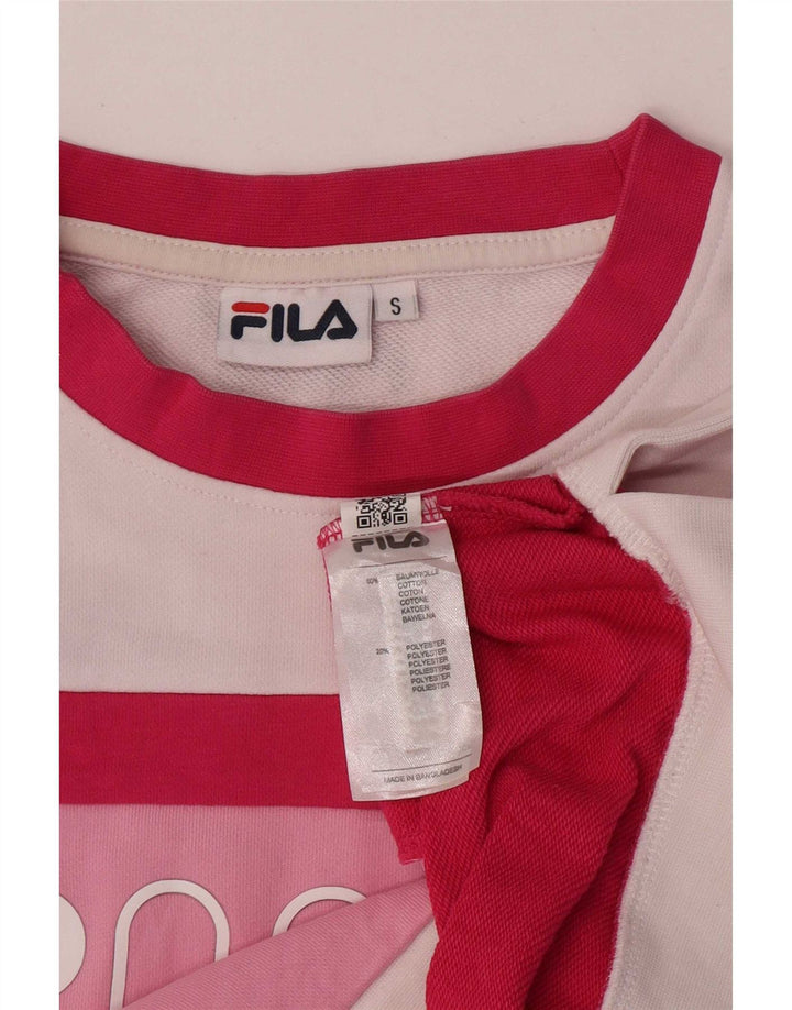 Fila Γυναικεία φούτερ υπερμεγέθη Crop Jumper UK 10 Small Pink Colourblock