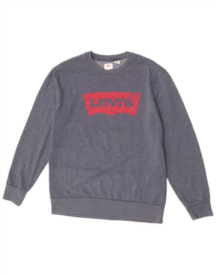 Ανδρικό γραφικό φούτερ Levi's Jumper XL Navy Blue Flecked Cotton