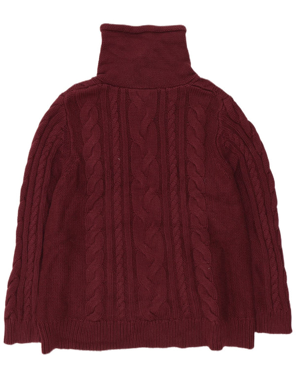 L.L.Bean Γυναικείο πουλόβερ με ρολό λαιμόκοψη UK 20 2XL βαμβακερό μπορντό