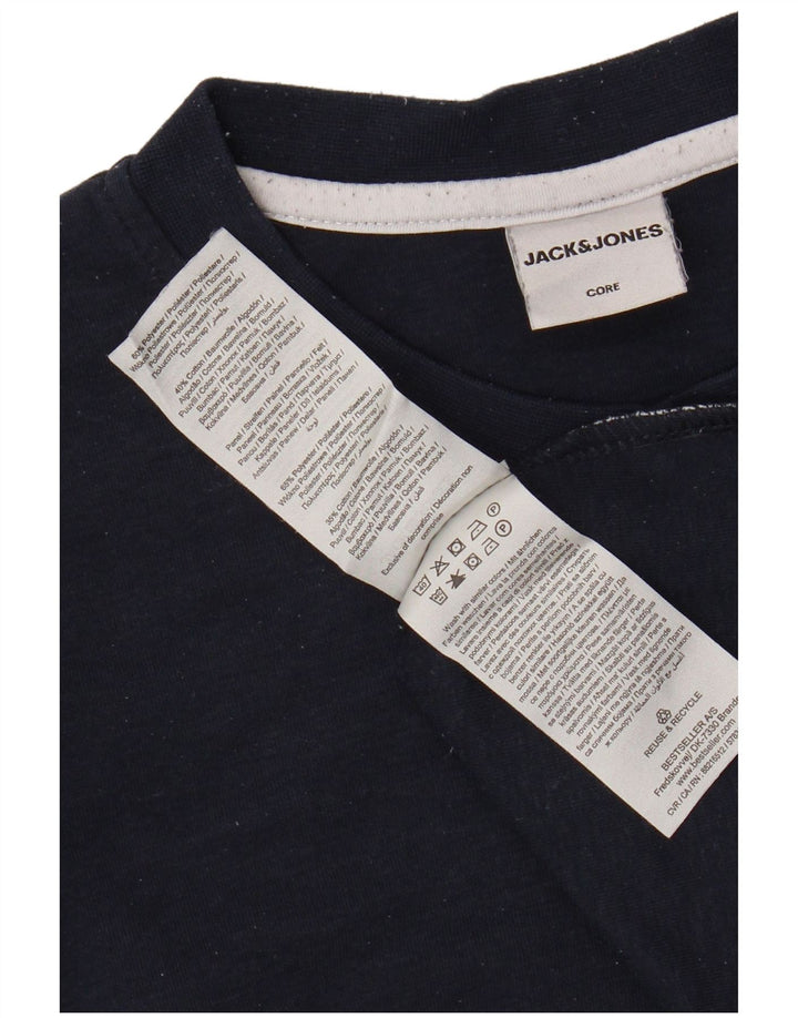 JACK & JONES Ανδρικό φούτερ Jumper Μικρό μπλε Navy Colourblock Βαμβακερό