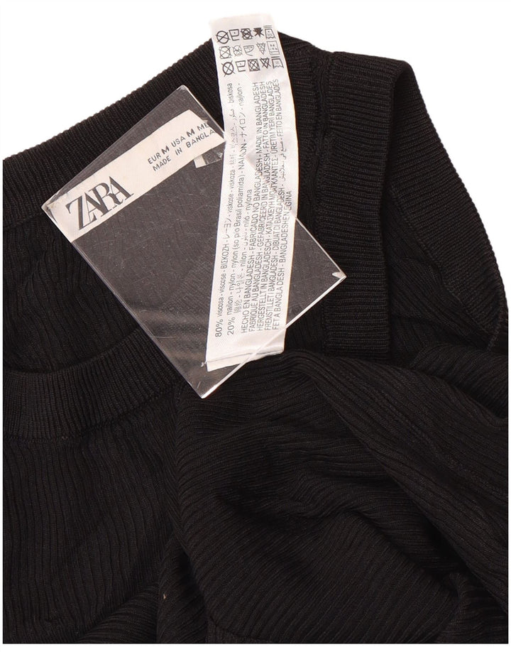 Zara Γυναικείο Γιλέκο Τοπ UK 12 μεσαία μαύρη βισκόζη