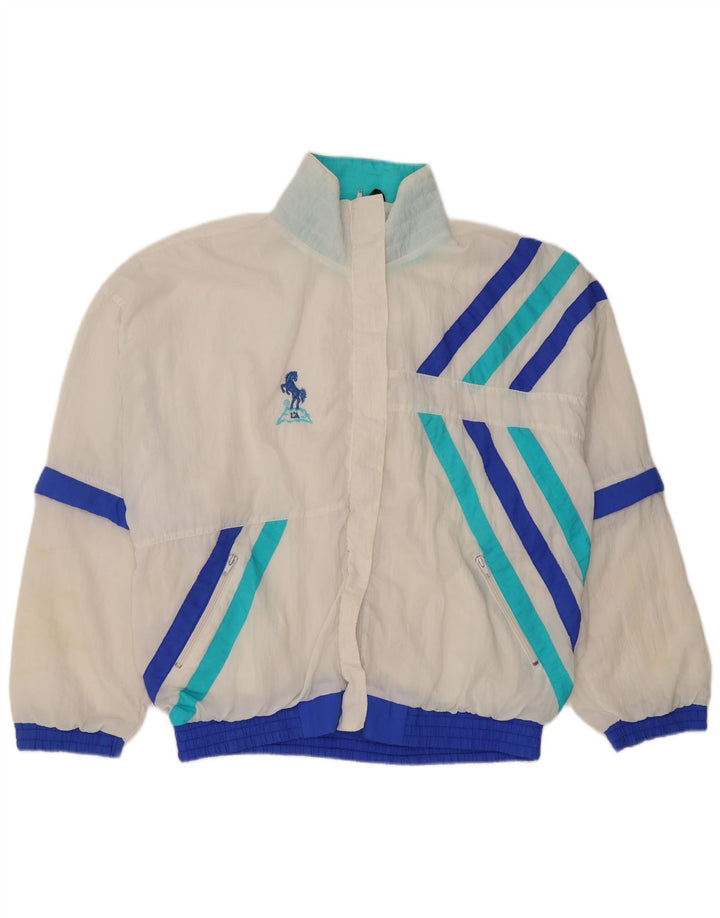 Vintage γυναικεία αθλητική φόρμα Top Jacket UK 14 Medium White Colourblock