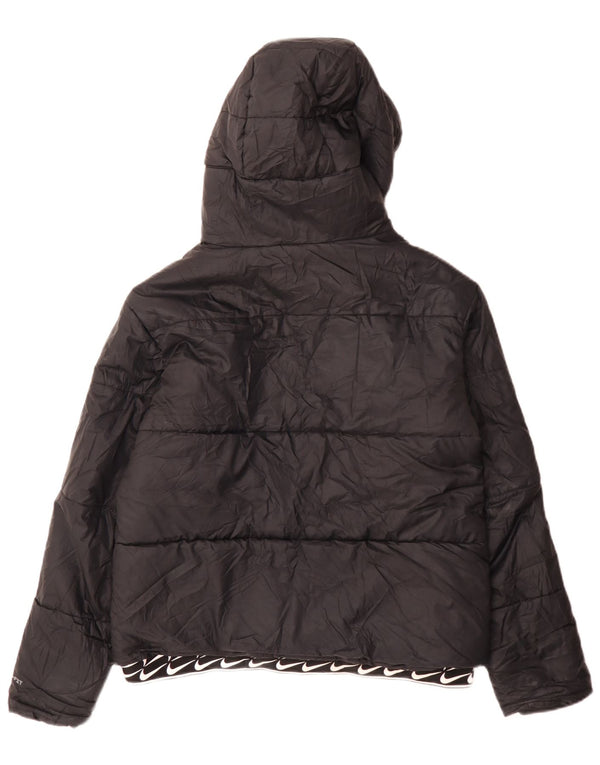 Γυναικείο Nike Therma-Fit γραφικό μπουφάν με κουκούλα UK 14 Μεσαίο μαύρο