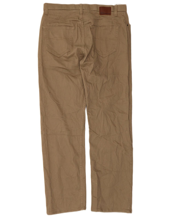 Marks & Spencer Mens Blue Harbour Straight Casual Παντελόνι W36 L31 Beige