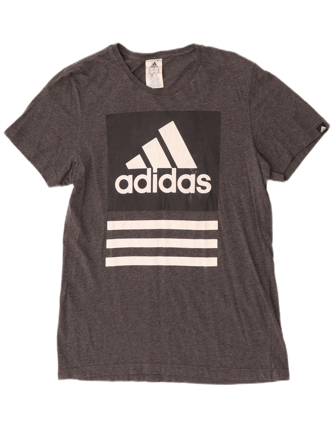 Ανδρικό γραφικό T-Shirt Adidas Τοπ μεσαίου γκρι βαμβακερό