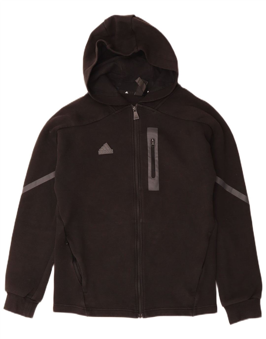 Ανδρικό πουλόβερ με κουκούλα με φερμουάρ ADIDAS Small Black