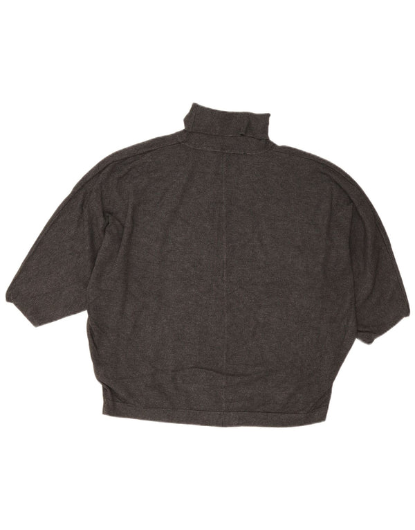 Φάση οκτώ Γυναικείο Crop Roll Neck Jumper πουλόβερ UK 14 Large Grey
