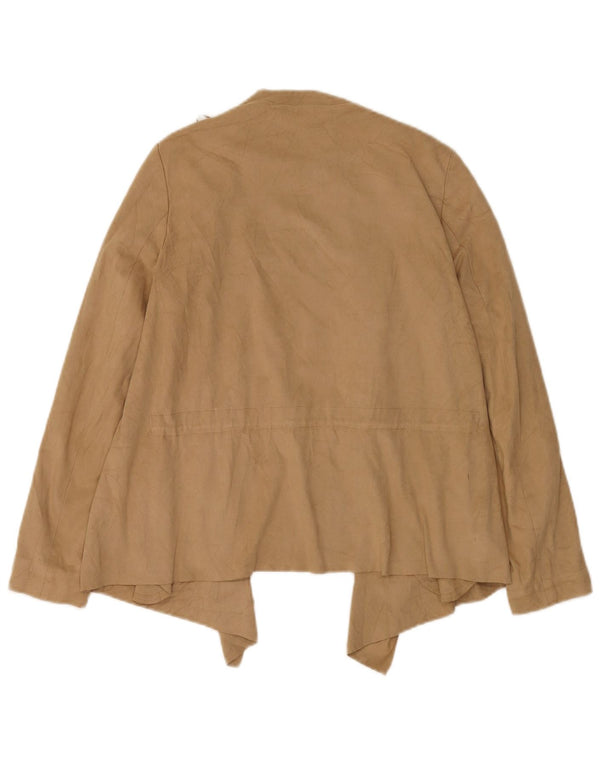 Zara Γυναικείο πουλόβερ ασύμμετρο ζακέτα UK 10 Small Beige