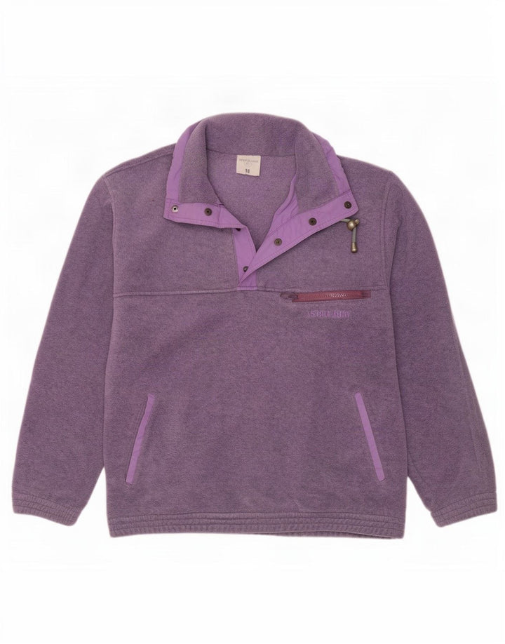Astrolabio Ανδρικό κουμπιά λαιμό Fleece Jumper Μεσαίο Μωβ