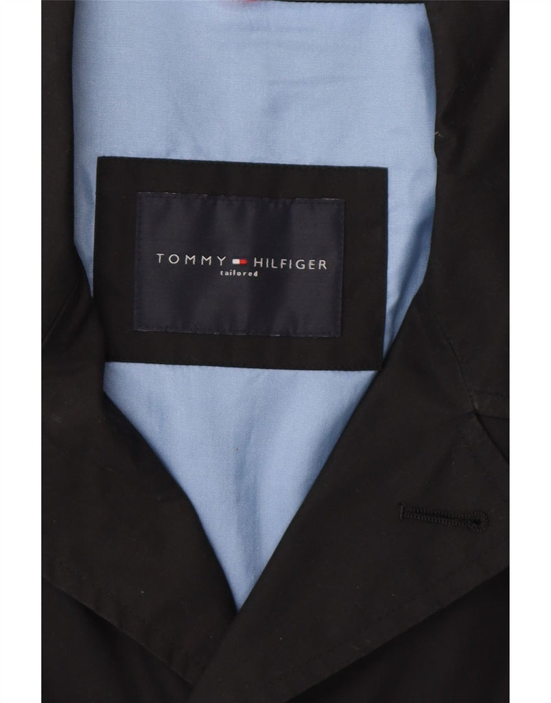 TOMMY HILFIGER Mens Overcoat UK 40 Large Black Cotton Vintage Tommy Hilfiger and Second-Hand Tommy Hilfiger from Messina Hembry 
