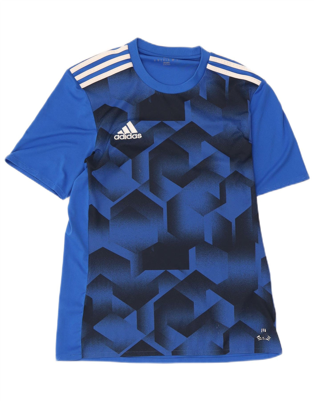 Ανδρικό γραφικό μπλουζάκι Adidas Climalite Top Μικρό μπλε γεωμετρικό πολυεστέρα