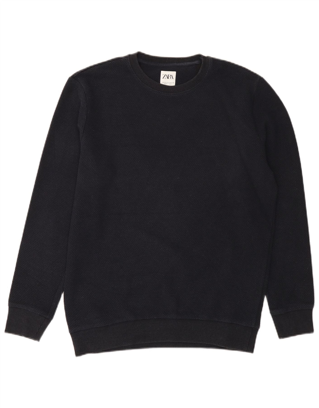 Ανδρικό πουλόβερ Zara Crew Neck Jumper Medium Navy Blue Polyester