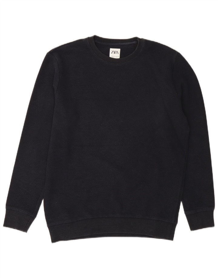 Ανδρικό πουλόβερ Zara Crew Neck Jumper Medium Navy Blue Polyester