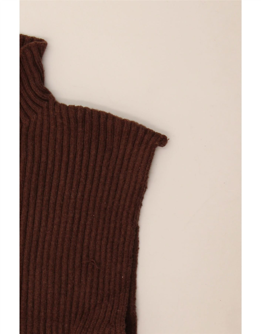 Zara Γυναικείο γιλέκο Crop UK 8 Μικρή Καφέ Βισκόζη