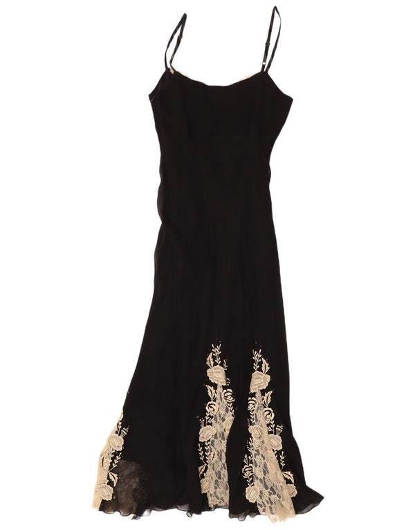 Wallis Γυναικείο Maxi Slip Dress UK 12 Medium Black Floral Viscose