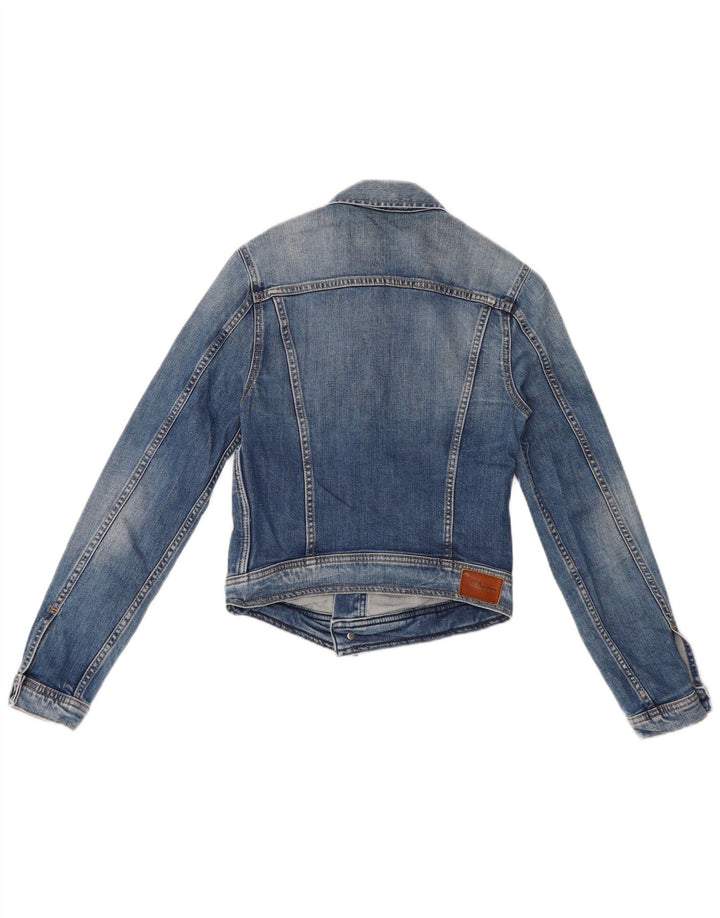 Τζιν μπουφάν PEPE Jeans Crop UK 8 Small Blue Cotton