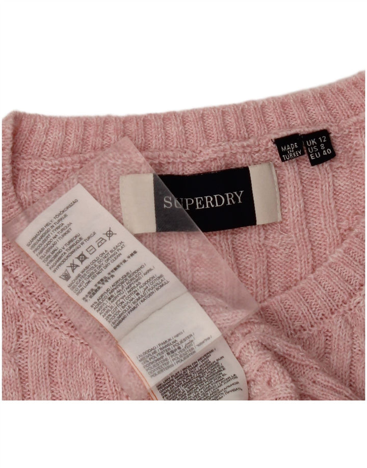 Γυναικείο πουλόβερ SUPERDRY Crew Neck Jumper UK 12 Medium Pink Acrylic