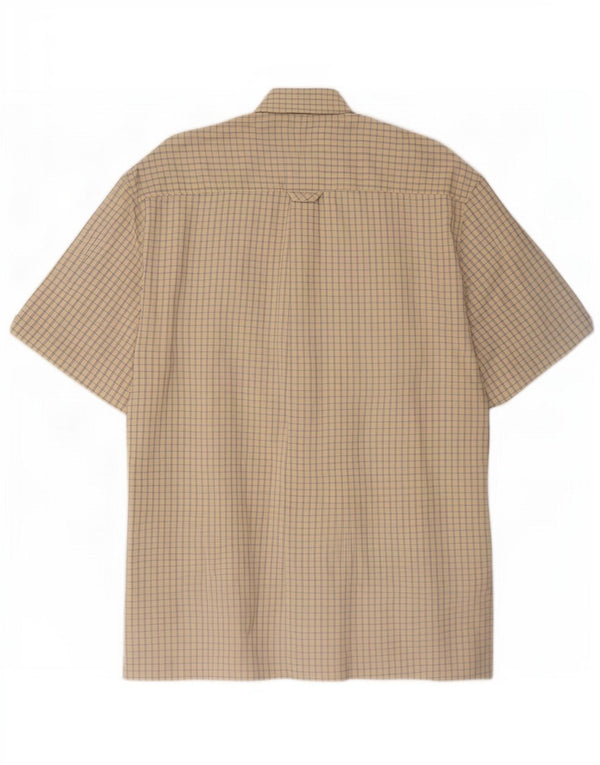 Ανδρικό κοντομάνικο πουκάμισο Ben Sherman, μεσαίο μπεζ από βαμβακερό Gingham