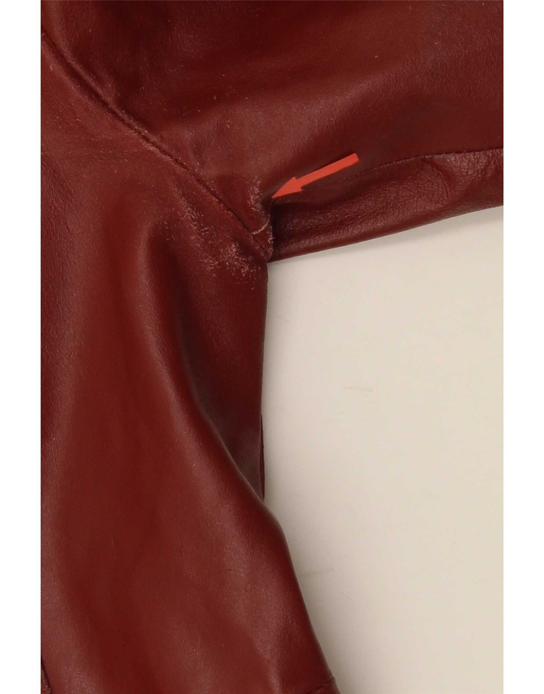 Vintage γυναικείο δερμάτινο παλτό UK 14 Large Maroon Leather