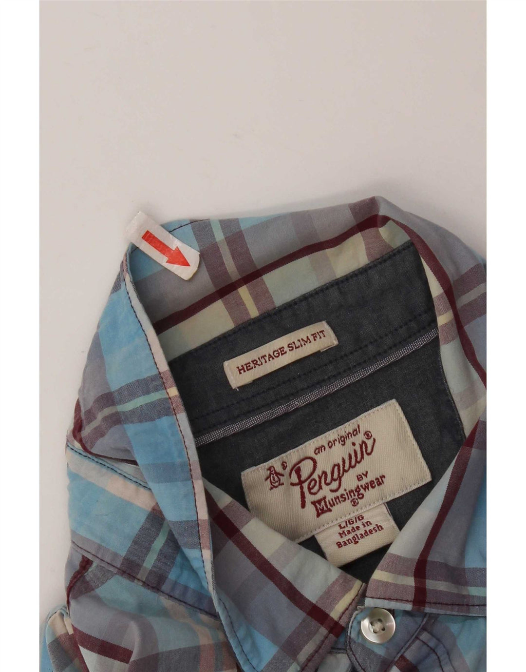 Ανδρικό Penguin Heritage Slim Fit πουκάμισο μεγάλο μπλε βαμβακερό