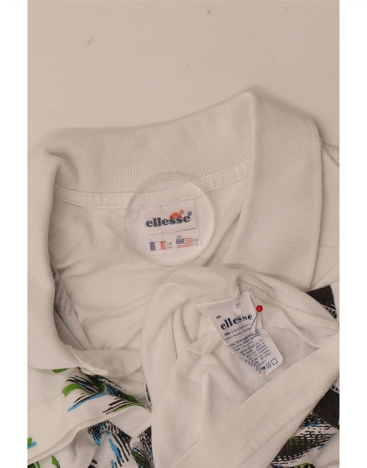 Ellesse Ανδρικό Πόλο Μπλουζάκι IT 48 Medium White Tie Dye Cotton