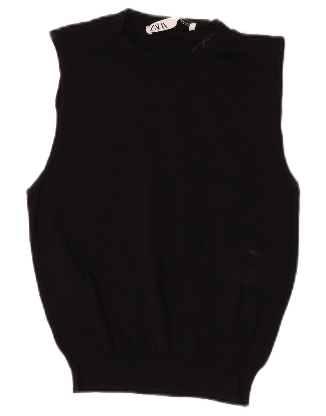 Zara Γυναικείο γιλέκο Crop Tank Top UK 8 Small Black Polyester