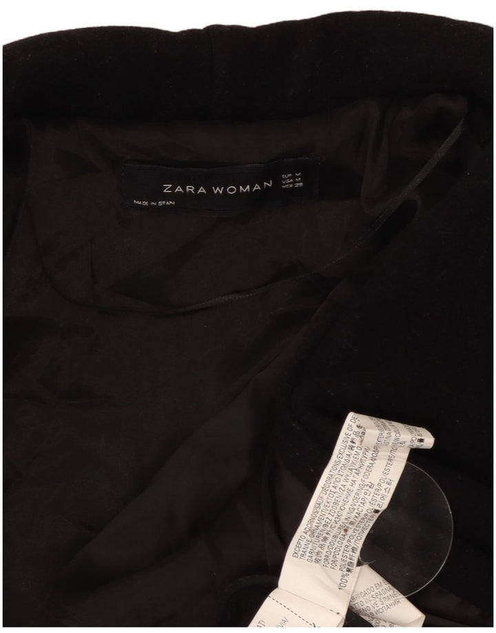 Zara Γυναικείο Ανοιχτό Παλτό UK 14 Μεσαίο Μαύρο Πολυεστέρας