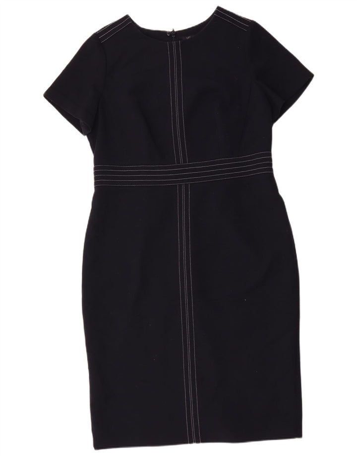 Γυναικείο φόρεμα με θήκη Marks & Spencer UK 16 Large Navy Blue Polyester
