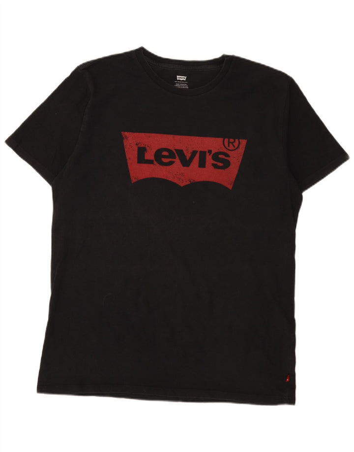 Ανδρικό γραφικό μπλουζάκι Levi's Top μεγάλο μαύρο βαμβακερό