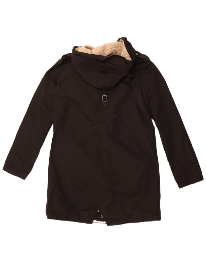 Zara Γυναικείο μπουφάν Parka με κουκούλα UK 10 Small Black Polyester