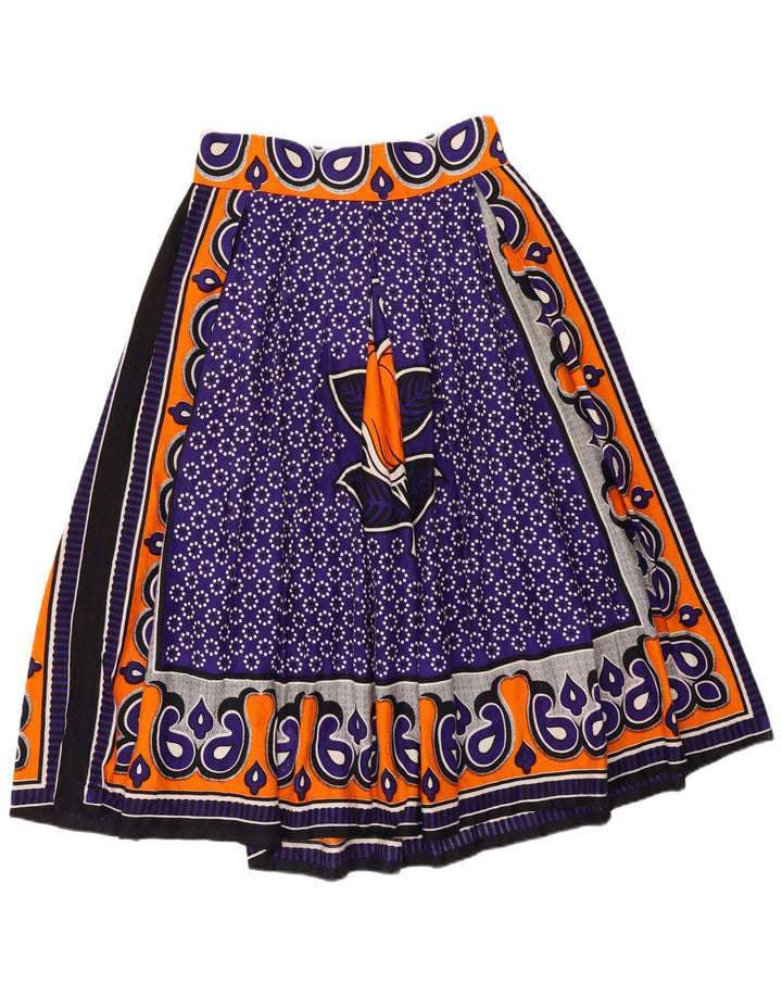 Vintage Γυναικεία Γραφική Φούστα Α-Line W28 Medium Purple Floral