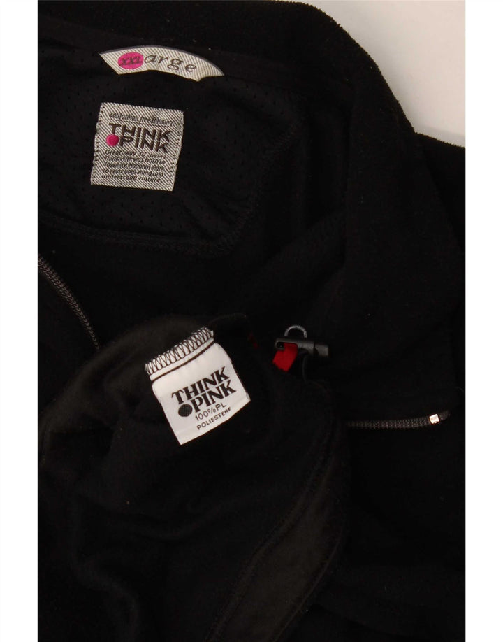 Think Pink Womens Fleece Jacket UK 20 2XL Black Polyester