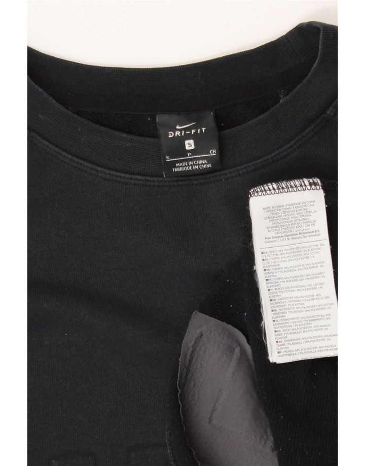 Γυναικείο γραφικό φούτερ NIKE υπερμεγέθη Crop Jumper UK 10 Small Black