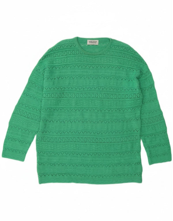 Γυναικείο πουλόβερ Benetton Longline Crew Neck Jumper UK 10 Small Green