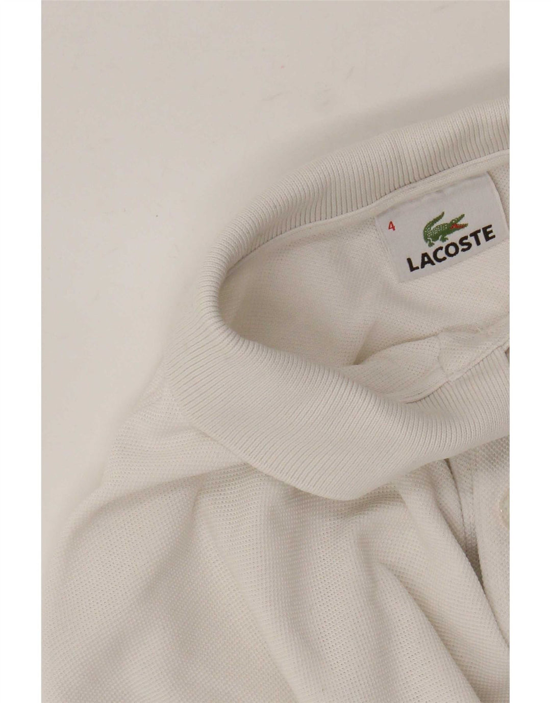 Ανδρικό μακρυμάνικο μπλουζάκι πόλο Lacoste Μέγεθος 4 Μεσαίο λευκό βαμβακερό