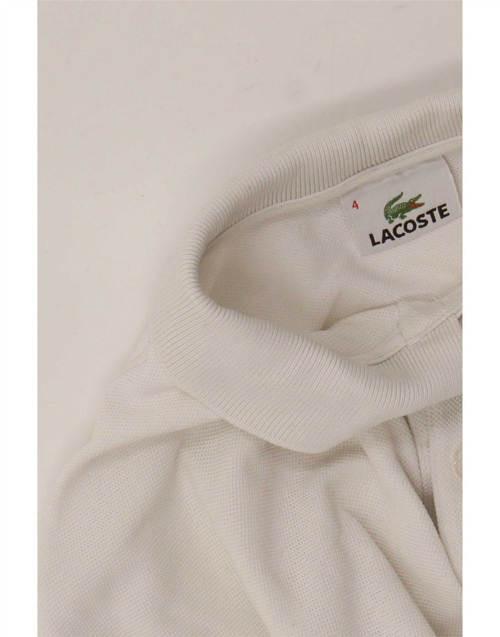 Ανδρικό μακρυμάνικο μπλουζάκι πόλο Lacoste Μέγεθος 4 Μεσαίο λευκό βαμβακερό