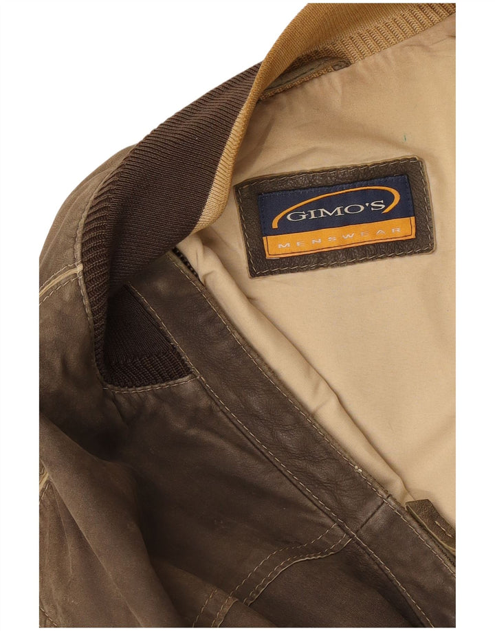 Ανδρικό δερμάτινο μπουφάν Gimo's UK 40 Large Brown