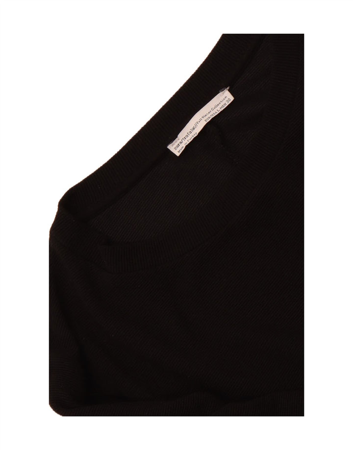 Zara Γυναικείο φόρεμα 3/4 Sleeve Shift UK 14 Large Μαύρο