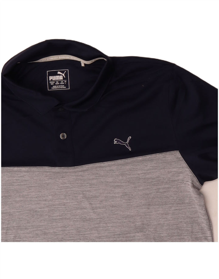 Ανδρικό πουκάμισο πόλο PUMA μεγάλο μπλε ναυτικό χρώμα και πολυεστέρας