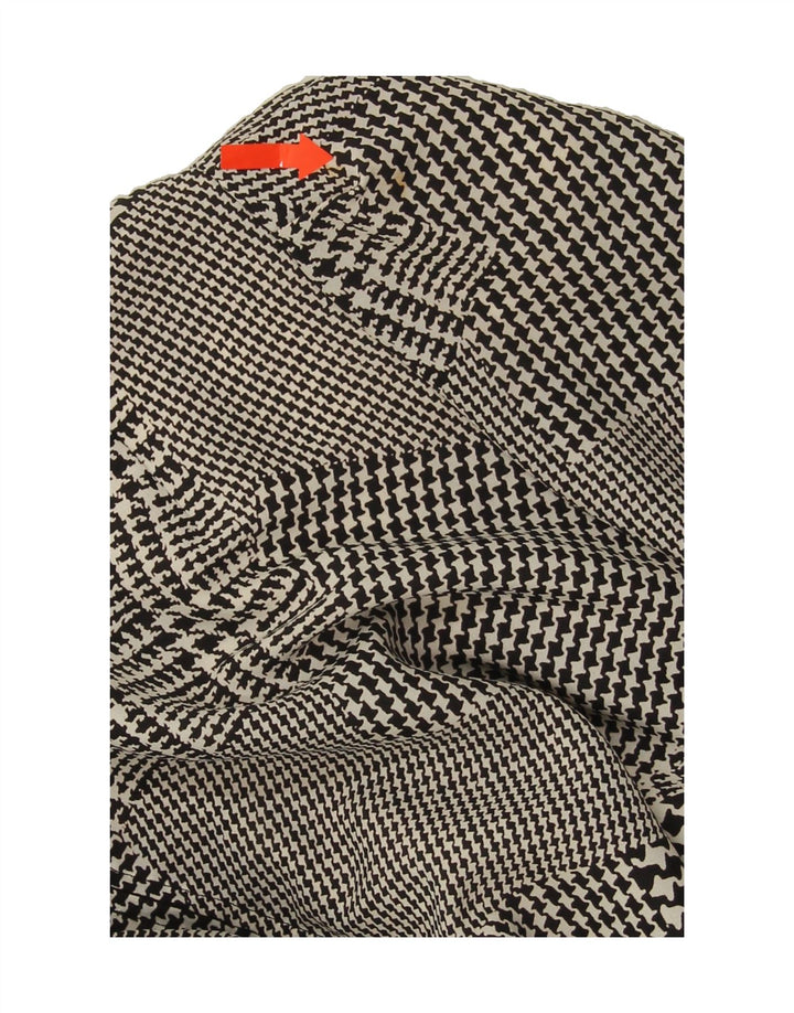 VINTAGE Womens 3/4 Sleeve Maxi Dress IT 42 Medium Black Houndstooth Vintage Vintage and Second-Hand Vintage from Messina Hembry 