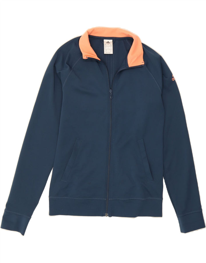 ADIDAS Womens Climalite Tracksuit Top Jacket UK 8/10 Small Navy Blue Vintage Adidas and Second-Hand Adidas from Messina Hembry 