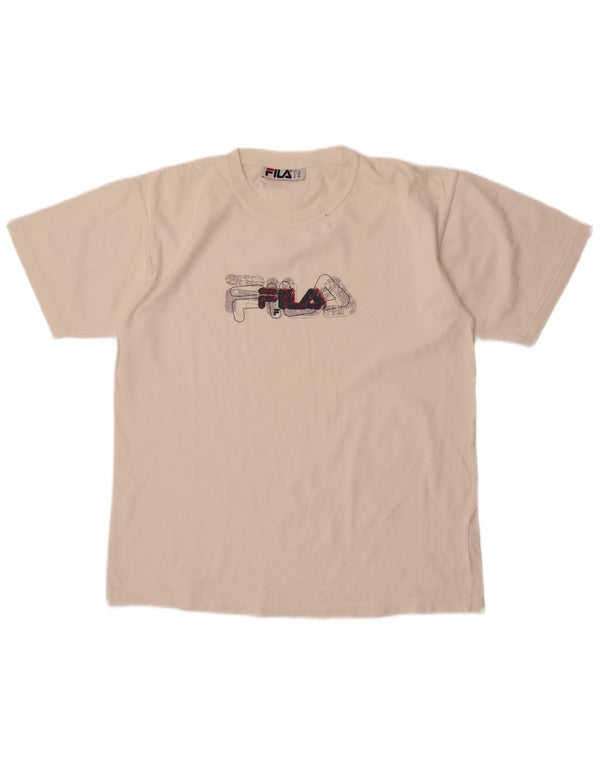 Ανδρικό γραφικό T-shirt Fila Top Medium White