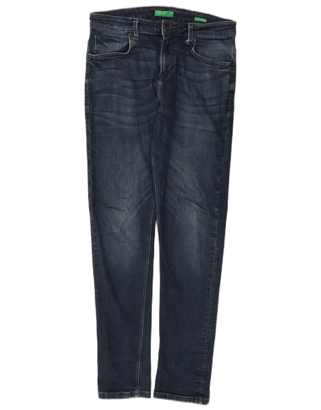 BENETTON Γυναικείο Slim Tapered Jeans W30 L30 Blue Cotton