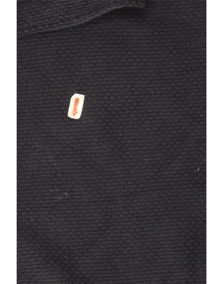 Massimo Dutti Ανδρικό πουλόβερ με κουμπιά λαιμόκοψη 2XL μπλε βαμβακερό