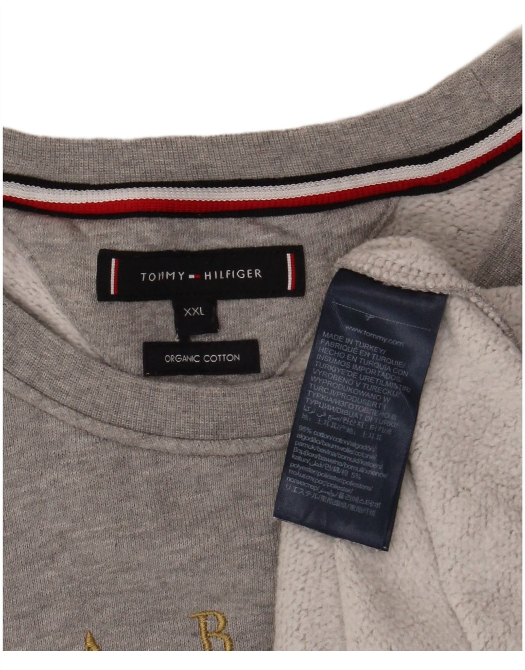 Tommy Hilfiger Ανδρικό γραφικό φούτερ Jumper 2XL Γκρι χρώματος βαμβακερό