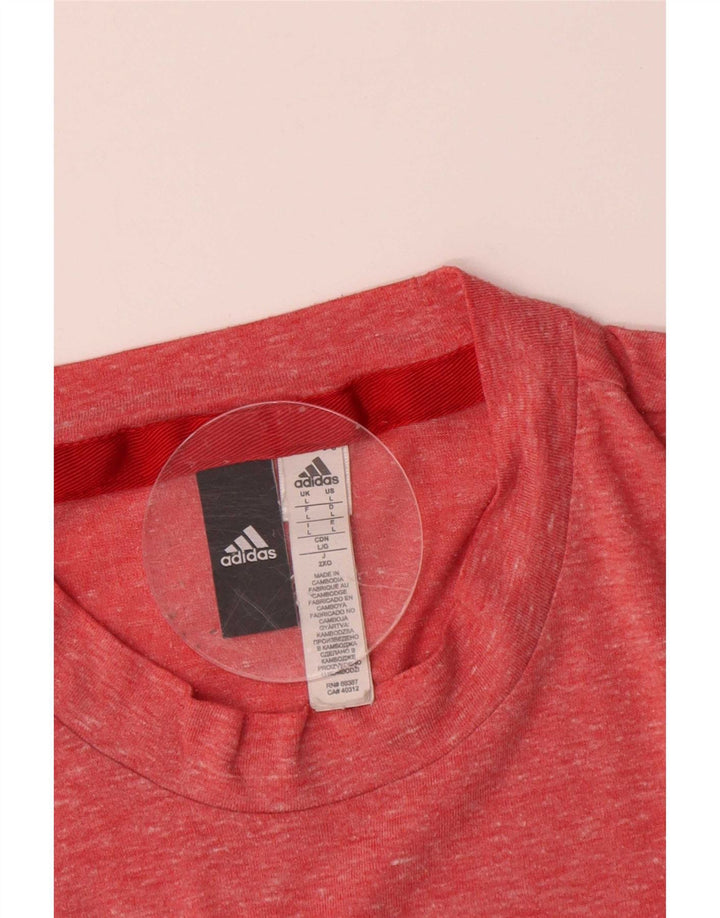 Ανδρικό T-Shirt Adidas Top Large Pink Flecked Polyester